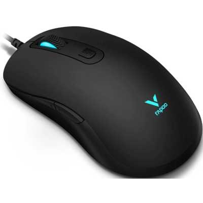 RAPOO Игровая мышь проводная V16RGB, цвет - черный (11928)