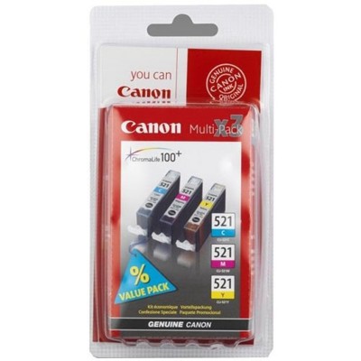 Картридж струйный Canon CLI-521 (2934B010) голубой/пурпурный/желтый набор карт. для Canon Pixma MP540/620/630/980