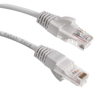 Патч-корд Cabeus PC-UTP-RJ45-Cat.5e-10m U/UTP, cat.5е, 2xRJ45/8p8c, неэкранированный, серый, PVC, 10м
