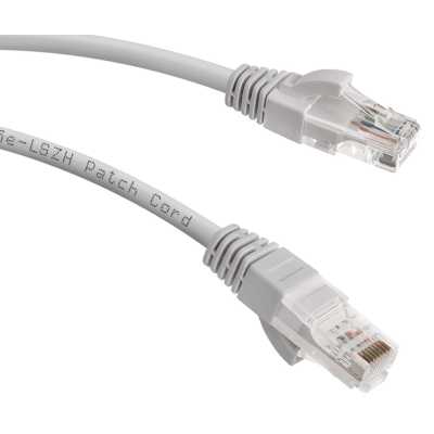Шнур коммутационный Cabeus, Cat.5e, неэкр., U/UTP, RJ45/RJ45, LSZH, AWG24, 5м, серый