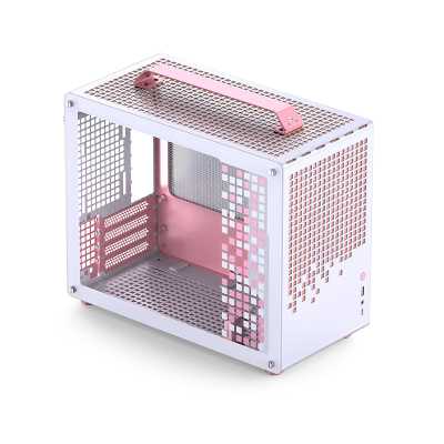 Компьютерный корпус без блока питания Case JONSBO Z20, Mini-Tower, TG, no fan, 1xUSB-A 3.2 + 1xUSB-C 3.2, mATX, mITX Pink/White