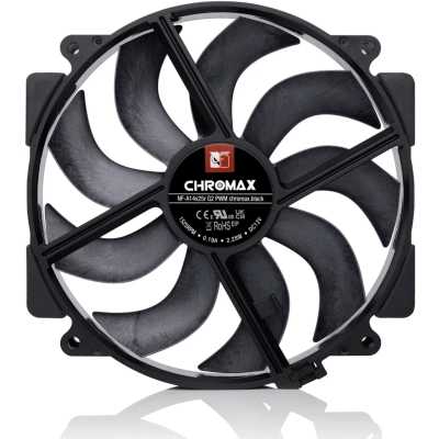 Вентилятор корпусной Noctua NF-A14x25r G2 PWM chromax.black, 140 мм, 1500 об/мин, 22.8 дБ, 4-pin PWM, без подсветки, черный