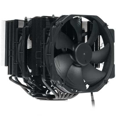 Кулер для процессора/ CPU Cooler Noctua NH-D15 chromax.black (183W, 4-pin PWM, 165mm, Al/Cu, 6x6mm, 2x140mm, 82.43CFM, 24.6dBA, 1500RPM, S: 1851/1700/1200/115X, AM5/AM4, Black)