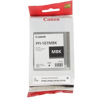 Картридж струйный Canon PFI-107MBK (6704B001) черный матовый (130 мл) для Canon iP F680/685/780/785