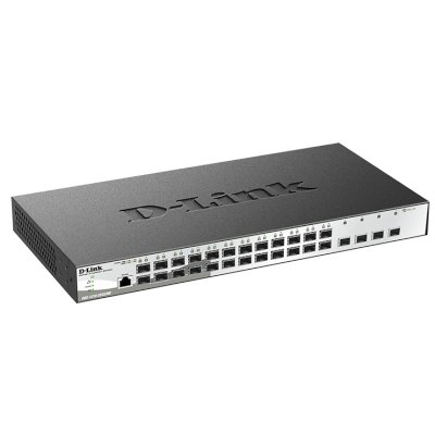 Коммутатор D-Link DGS-3000-28XS/B1A, 24×1 Гбит/с SFP + 4×10 Гбит/с SFP+, управляемый