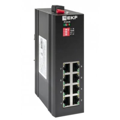 Коммутатор EKF TSX-U-8GT, 8×1 Гбит/с, неуправляемый