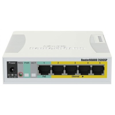 Коммутатор сетевой MikroTik RB260GSP RouterBOARD 260GSP with indoor case and power supply