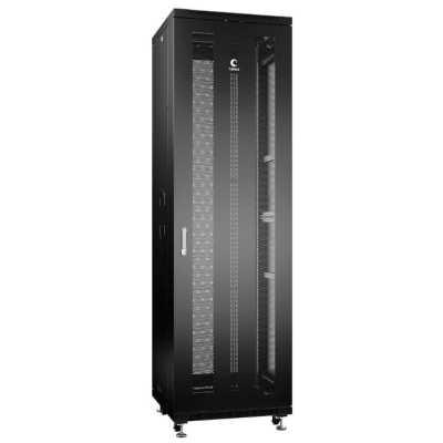 Шкаф серверный Cabeus (ND-05C-42U60/100-BK) напольный 42U 600x1000мм пер.дв.металл.перф. металл 800кг черный 900мм 108.3кг 220град. 2055мм 20 сталь