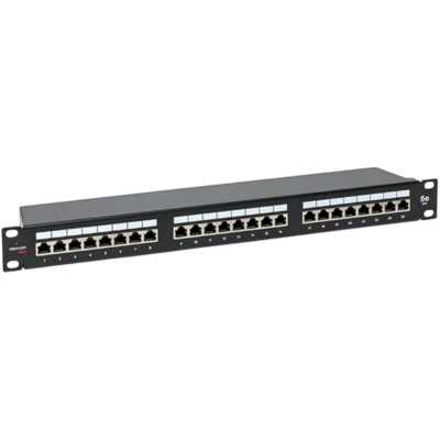 Патч-панель TERACOM PRO 19'' Cat.5E 1U полный экран STP 24 порта RJ-45 Dual IDC с органайзером