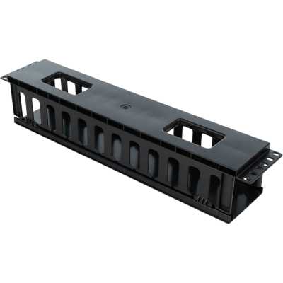 Кабельный организатор Filum FL-CMC-2U-PL-BK 19", 2U, горизонтальный, пластиковый, с крышкой, 87 мм, черный
