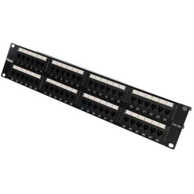 Патч-панель Filum FL-PP-5E48U2 19", 2U, Cat 5e, 48 портов RJ45 (8p8c), неэкранированная, Dual IDC (110/KRONE)