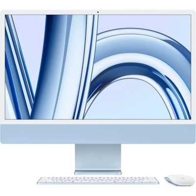 Моноблок Apple iMac A2874 24" 4.5K M3 8 core (4) 8Gb SSD 256Gb 8 core GPU macOS WiFi BT 143W клавиатура мышь Cam синий 4480x2520