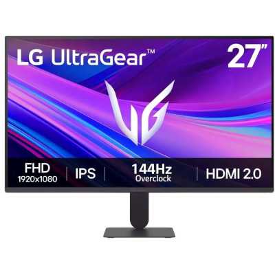 Монитор 27" LG UltraGear 27G411A-B IPS 1920x1080, 144 Гц, 5 мс, 16:9, 250 кд/м², HDMI 2.0, DP 1.4, 3.5 Jack, HDR10, FreeSync, G-Sync Compatible, VESA 100x100, черный
