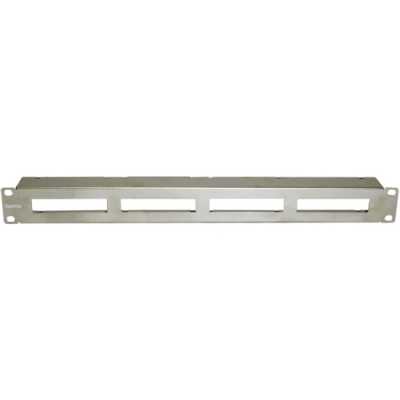 Патч-панель Hyperline PPTR-19-4CU-STL 19" для претерминированных медных и оптических кассет, 4 слота под кассеты, 1U