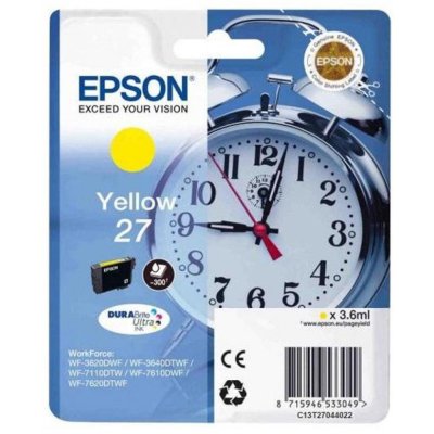 Картридж струйный Epson T2702 C13T27044022 желтый (3.6мл) для Epson WF7110/7610/7620