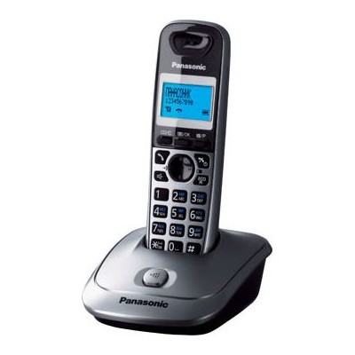 Телефон беспроводной (DECT) Panasonic KX-TG2511RUM (металик) АОН, Caller ID,спикерфон на трубке,переход в Эко режим одним нажатием