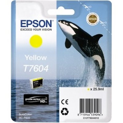 Картридж EPSON T7604 желтый для SC-P600