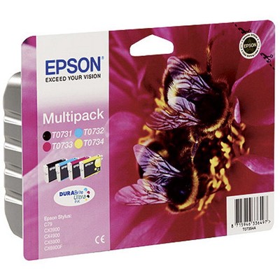 Комплект перезаправляемых картриджей Epson T0735 (T0731-T0734) для Epson C79/C110, 4 цв