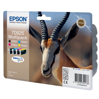Комплект перезаправляемых картриджей Epson T0925 (T0921-T0924) для Epson Stylus C91/CX4300/TX106, 4 цв