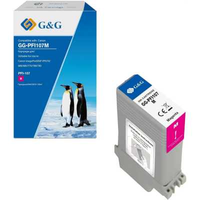 Картридж струйный G&G GG-PFI107M PFI-107 M пурпурный (130мл) для Canon imageProGRAF iPF670/680/685/7