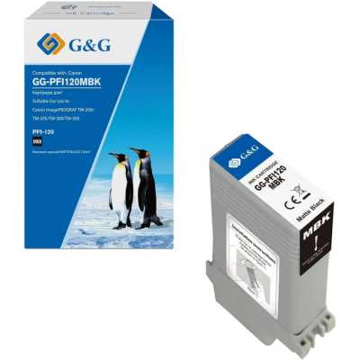 Картридж струйный G&G GG-PFI120MBK PFI-120 MBK черный матовый (130мл) для Canon imagePROGRAF TM-200/205/300/305/250