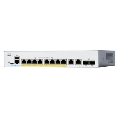 Коммутатор Cisco C1300-8T-E-2G, 8×1 Гбит/с + 2×1 Гбит/с Combo (RJ45/SFP), управляемый