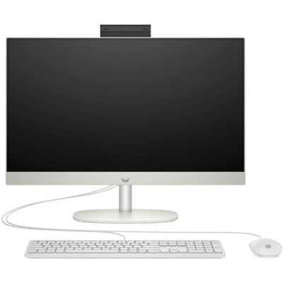 Моноблок/ HP AIO 27-CR1002 27"(1920x1080 IPS)/Intel Core Ultra 7 155U(1.7Ghz)/16384Mb/512PCISSDGb/noDVD/Int:Intel Graphics/Cam/BT/WiFi/war 1y/SHELL WHITE/DOS + Eng kbd, mouse
