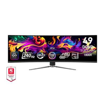Монитор MSI 49" MPG 491CQPX QD-OLED черный QD OLED LED 32:9 HDMI матовая HAS Piv 250cd 178гр/178гр 5
