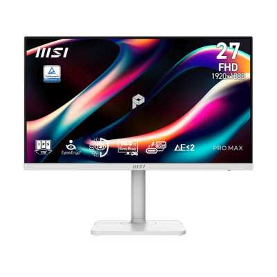 Монитор MSI 9S6-3PF54H-022 27" Pro Max 271PHW E14 белый IPS LED 16:9 HDMI M/M матовая HAS Piv 1000:1 250cd 178гр/178гр 1920x1080 144Hz DP FHD USB 6.4кг