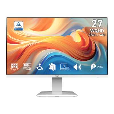 Монитор 27" MSI PRO MP273QW E14 IPS 2560x1440, 100 Гц, 4 мс (GtG), 16:9, DisplayHDR 400, 400 кд/м², HDMI 2.0b (x2), DisplayPort 1.2a, встроенные динамики (2x3 Вт), Flicker Free, Low Blue Light, Adaptive-Sync, наклон экрана, подставка для телефона, белый