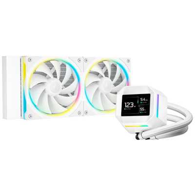 Система водяного охлаждения Deepcool LM240 WH ARGB Soc-AM5/AM4/1200/1700/1851 белый 4-pin 19-36dB Al LCD 220W 1404gr Ret (R-LM240-WHDMMC-1)