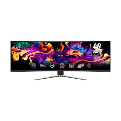 Монитор 49" MSI MPG 491CQP QD OLED 5120x1440, 144 Гц, 0.03 мс, 32:9, DisplayHDR 400, 1000 кд/м², изогнутый (1800R), HDMI 2.1 (x2), DisplayPort 1.4a, USB-C (90 Вт), Flicker Free, Low Blue Light, виртуальный прицел, стабилизатор черного цвета, PIP, KVM-пере